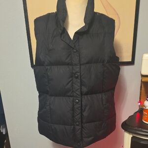 Lands End Black Puffer Vest Size Large 14 16
